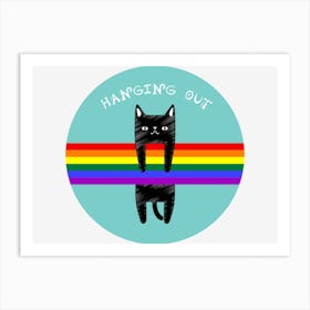 Vintage Cat Style Kitten Black Cat Art Print