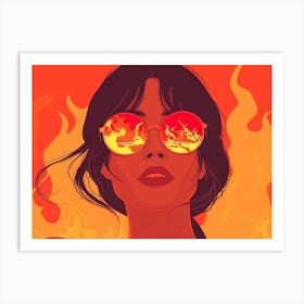 Flaming Woman Art Print