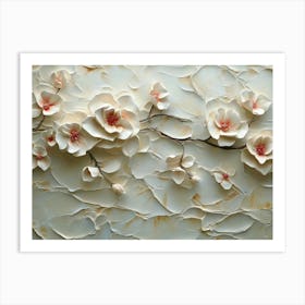 White Flowers On A Wall 4 Art Print