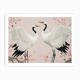 Japanese Crane Birds Art Print