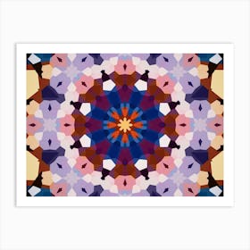 Purple Mosaic Mandala Flower 1 Art Print