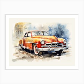 Vintage Car Painting Art Print