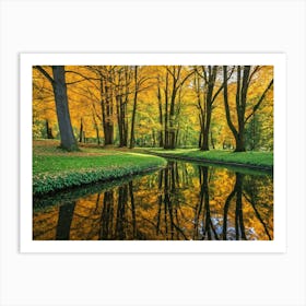 Serene Autumn Reflections 22 Art Print