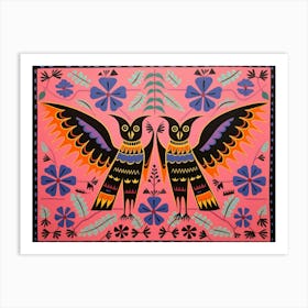 Bat 2 Folk Style Animal Illustration Art Print