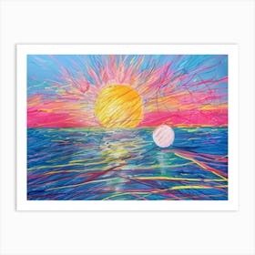 Sunset Over The Ocean 52 Art Print