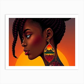 African Woman With Earrings 1 Art Print