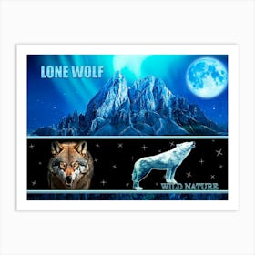 WILD NATURE. LONE WOLF design Art Print