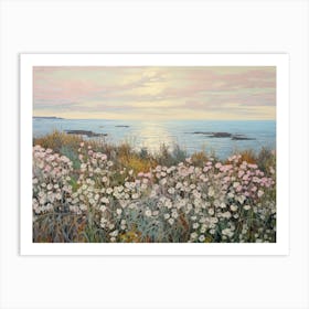 Antique Ocean Flower Painting Art Print