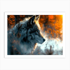 Warrior Wolf - Wolf At Sunset Art Print
