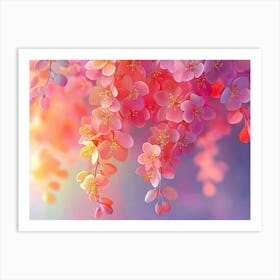 Elegant Colorful With Vibrant Leaves Hanging Branches 1 Art Print