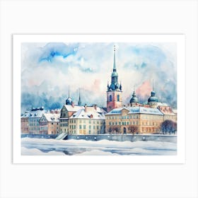 Watercolor Of Stockholm Art Print