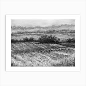 Horizon I - Charcoal Painting Art Print