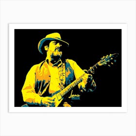 Lonnie Mack Blues Rock Music Guitarist in Pop Art Art Print