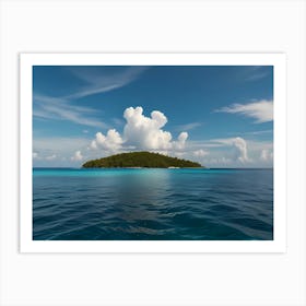 Cloudy Sky Over Island Art Print