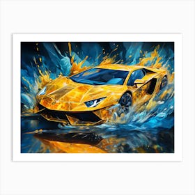 Yellow Sports Car Art Print