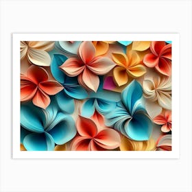 3d Luxury Floral Seamless Pattern 3d Wrap Art Print