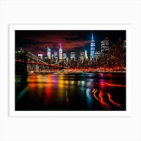 New York City At Night 1 Art Print