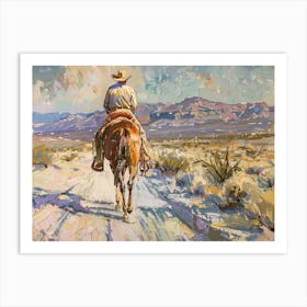Cowboy In Chihuahuan Desert Texas 2 Art Print