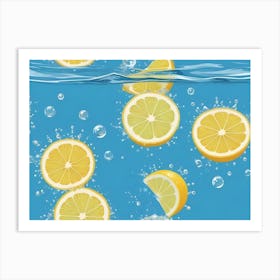 Lemon Slices In Water Art Print