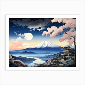 Moonlight Over Mount Fuji 3 Art Print