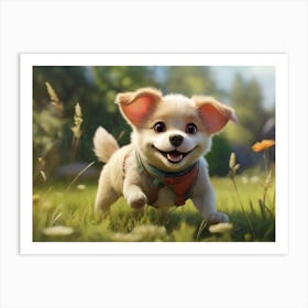 Puppy In The Grass Art Print