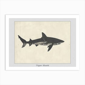 Tiger Shark Grey Silhouette 1 Poster Art Print