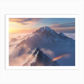 Rainbow Over Mountains Art Print