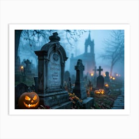 Halloween Cemetery 1 Art Print