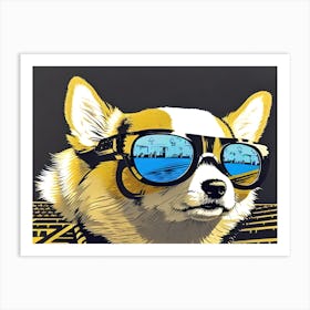 Corgi In Sunglasses 33 Art Print