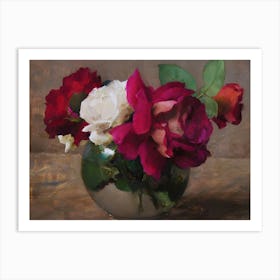 Roses In A Vase 5 Art Print