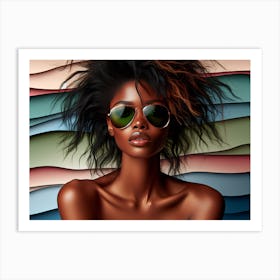 Black Woman With Sunglasses Art Print