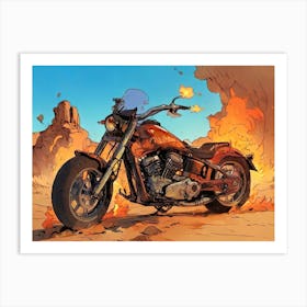 Harley Davidson Motorcycle Art Print