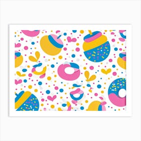 Abstract Geometric Vector Design Featuring A Seamless Pattern Of Tiny Swirling Shapes Including Tin (4) Art Print