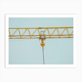 Closeup On Part Of Yellow Construction Crane Chain Art Print