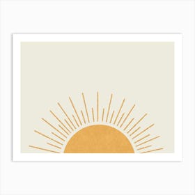 Sunshine Everywhere - Minimalist Sunrise Sunburst Good Vibes Art Print