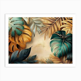 Tropical Leaves Background 1 Art Print