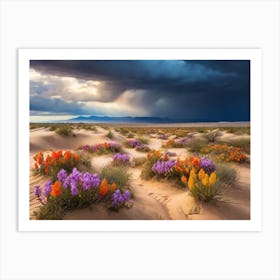 Wildflowers In The Desert Paintings Art Print Art Print