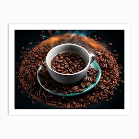 Coffee Cup With Smoke 1 Art Print