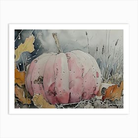 Pumpkin In The Grass 1 Art Print