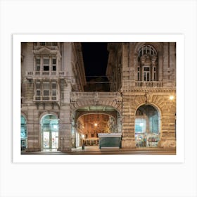 Night In Genoa, Italy 1 Art Print