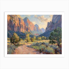 Western Sunset Landscapes Zion National Park Utah 1 Art Print