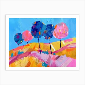 Three Trees On A Hill 1 Art Print