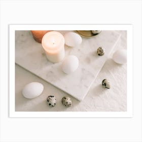 Easter Eggs And Candles 2 Art Print