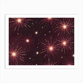 Abstract Image Of Fireworks Exploding In A Night Sky, Creating A Vibrant And Dynamic Display Art Print