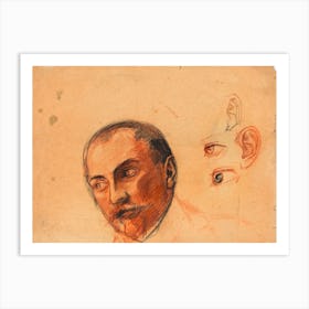 Study Sheet (Head, Eyes, Ears), Egon Schiele Art Print