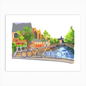 Amsterdam Landmark Realistic Art Print