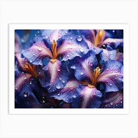 Blue Iris Flowers 2 Art Print