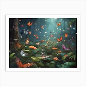 Butterflies In The Forest Art Print