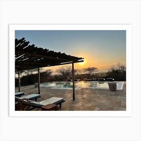 Sunset At The Pool Art Print