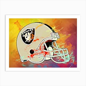 Las Vegas Raiders Helmet Abstract Art Print